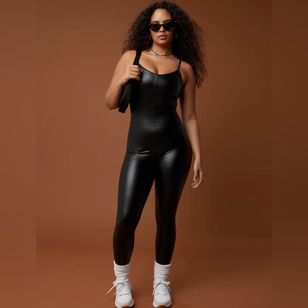 Aerie Glossy Black Jumpsuit